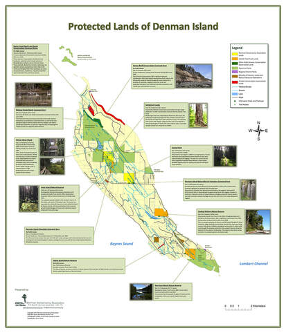 Map: Protected Lands of Denman Island