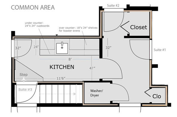 Kitchen and Common Area, Floor Plan