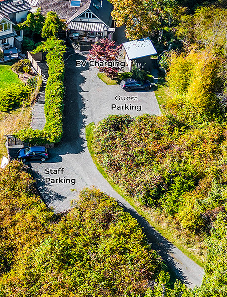 Aerial view showing parking spaces